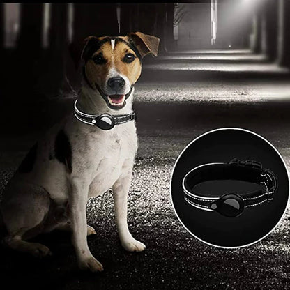 Reflective Dog Collar with AirTag Holder