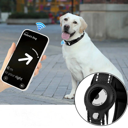 Reflective Dog Collar with AirTag Holder